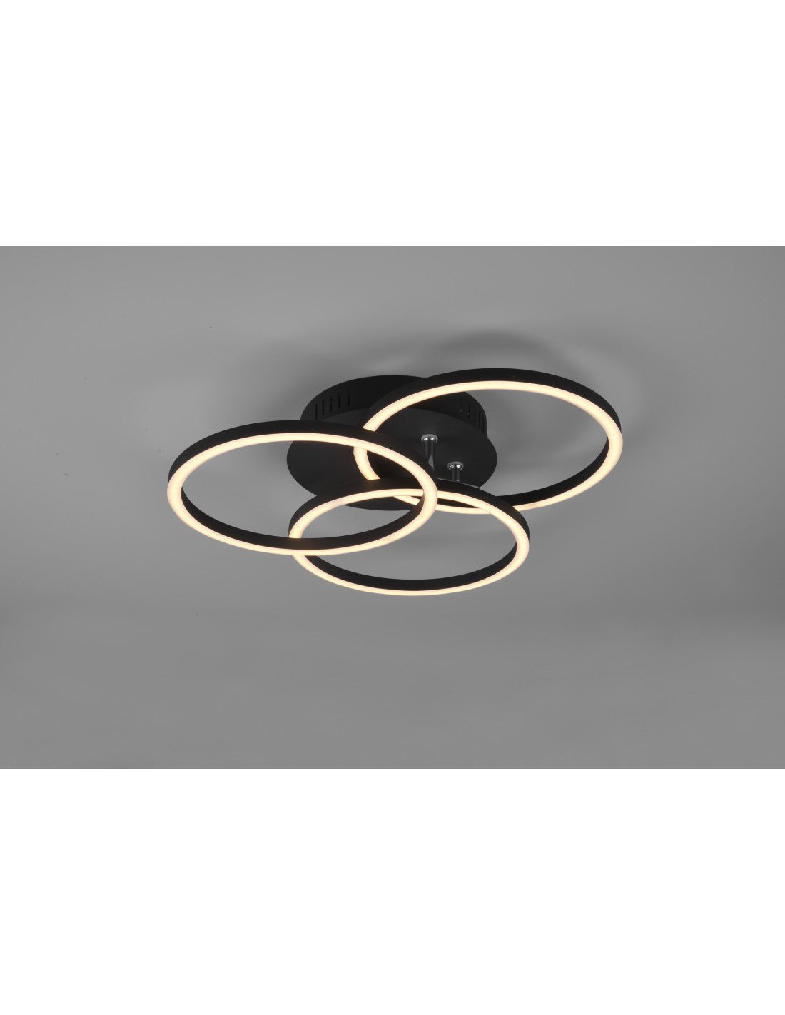Deckenleuchte 3 verstellbare Kreise LED Dimmer Circle Black Trio Lighting