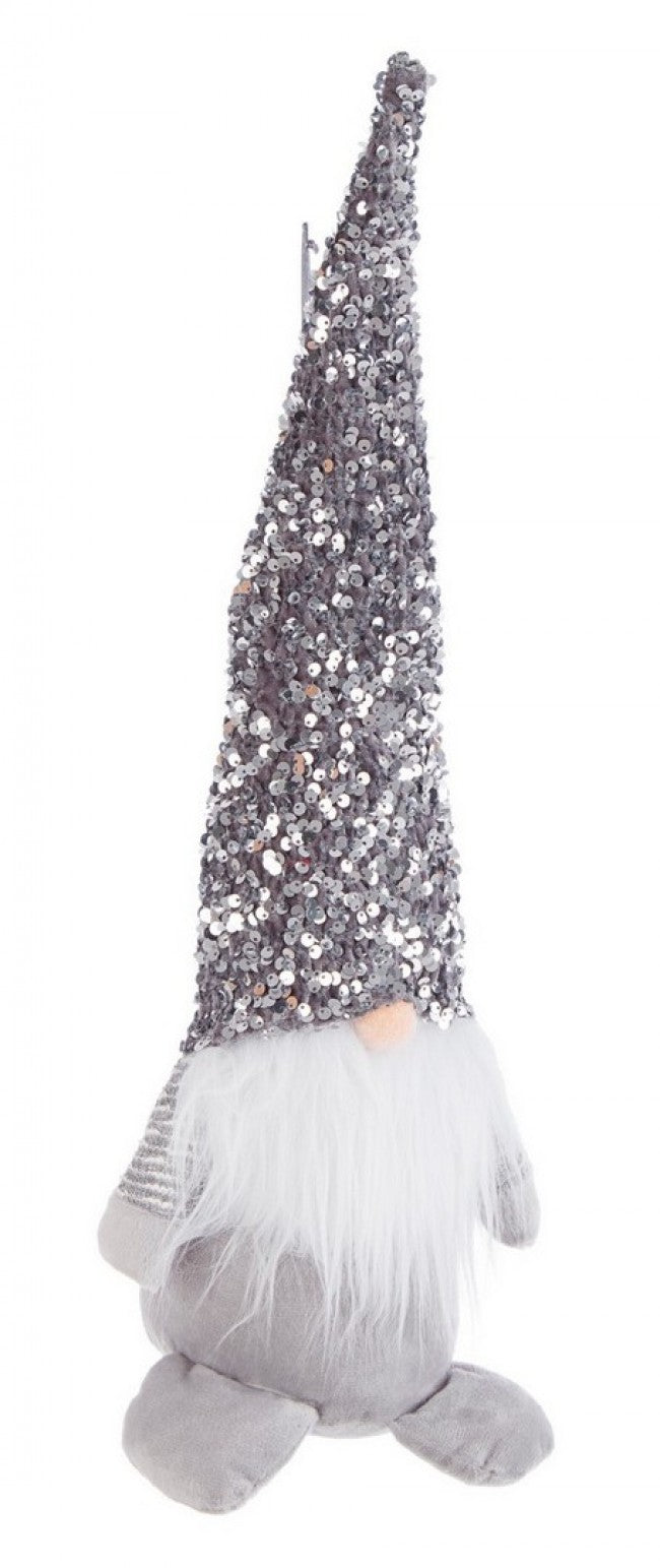 6x Santa Stand Babbo Grey Glitter L.