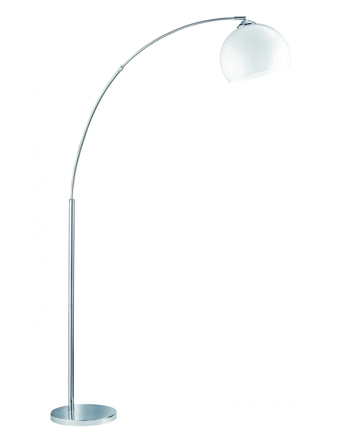 Brasilia Bogenstehleuchte 1x E27 Chrom Weiß Lampenschirm H180 cm Trio Lighting