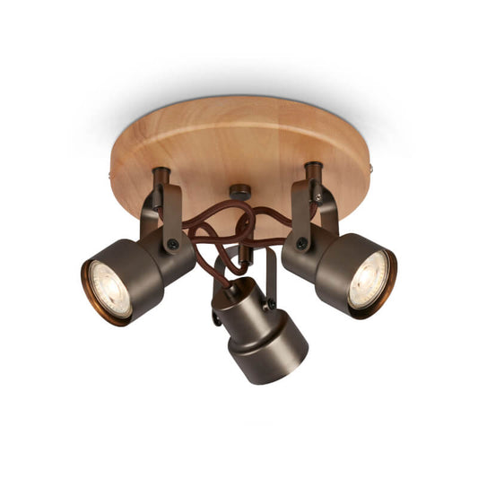 Antiker grauer Strahler Ø 21 cm 3xGU10 15W 1380lm