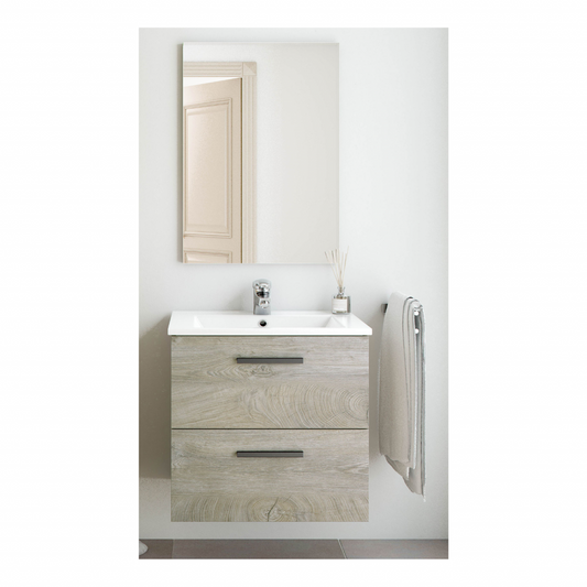 Badezimmerschrank, 2 Schubladen, 60 cm, Bausatz