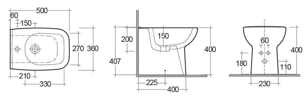 Origin Back to Wall Bidet