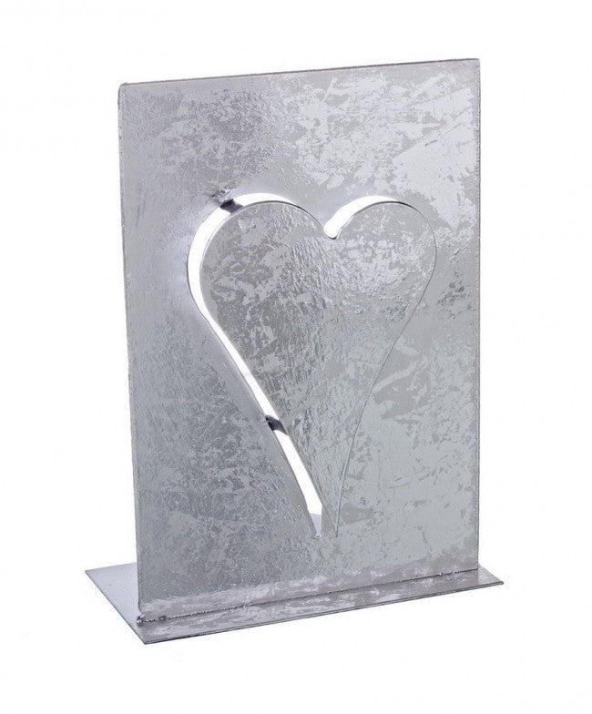 8x P. Candela Cuore Stand Metall Silber