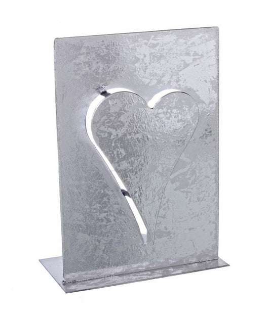 8x P. Candela Cuore Stand Metall Silber