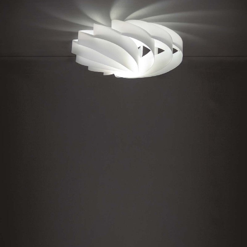 Deckenleuchte fünf Leuchten FLAT Weiß Durchmesser 100x h50cm