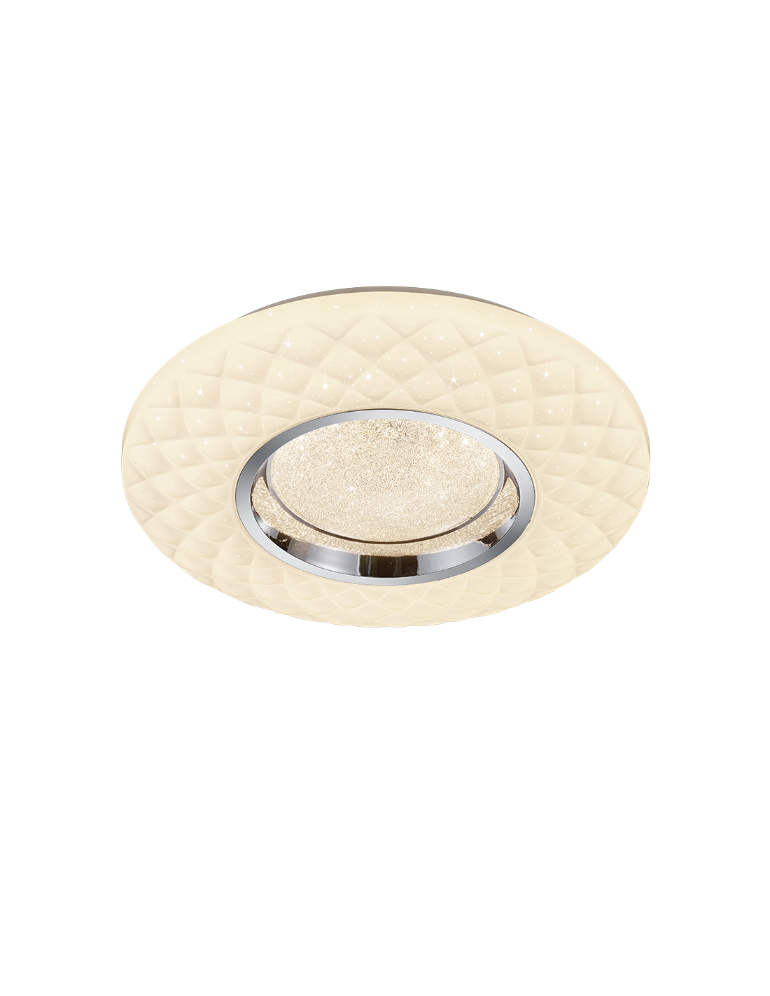 Moderne LED-Deckenleuchte Dimmer Magnolia White Rhombus Dekorationen Ø39 cm Trio Lighting