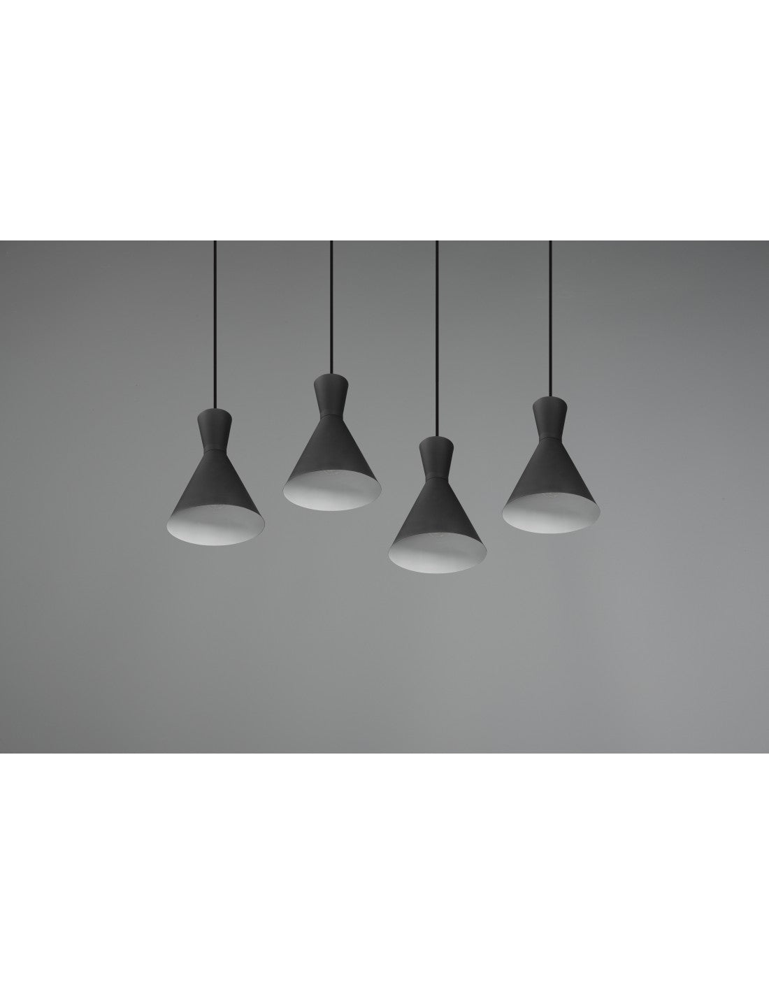 Aufhängung Linear Enzo 4xE27 Schwarz Opaque Trio Beleuchtung