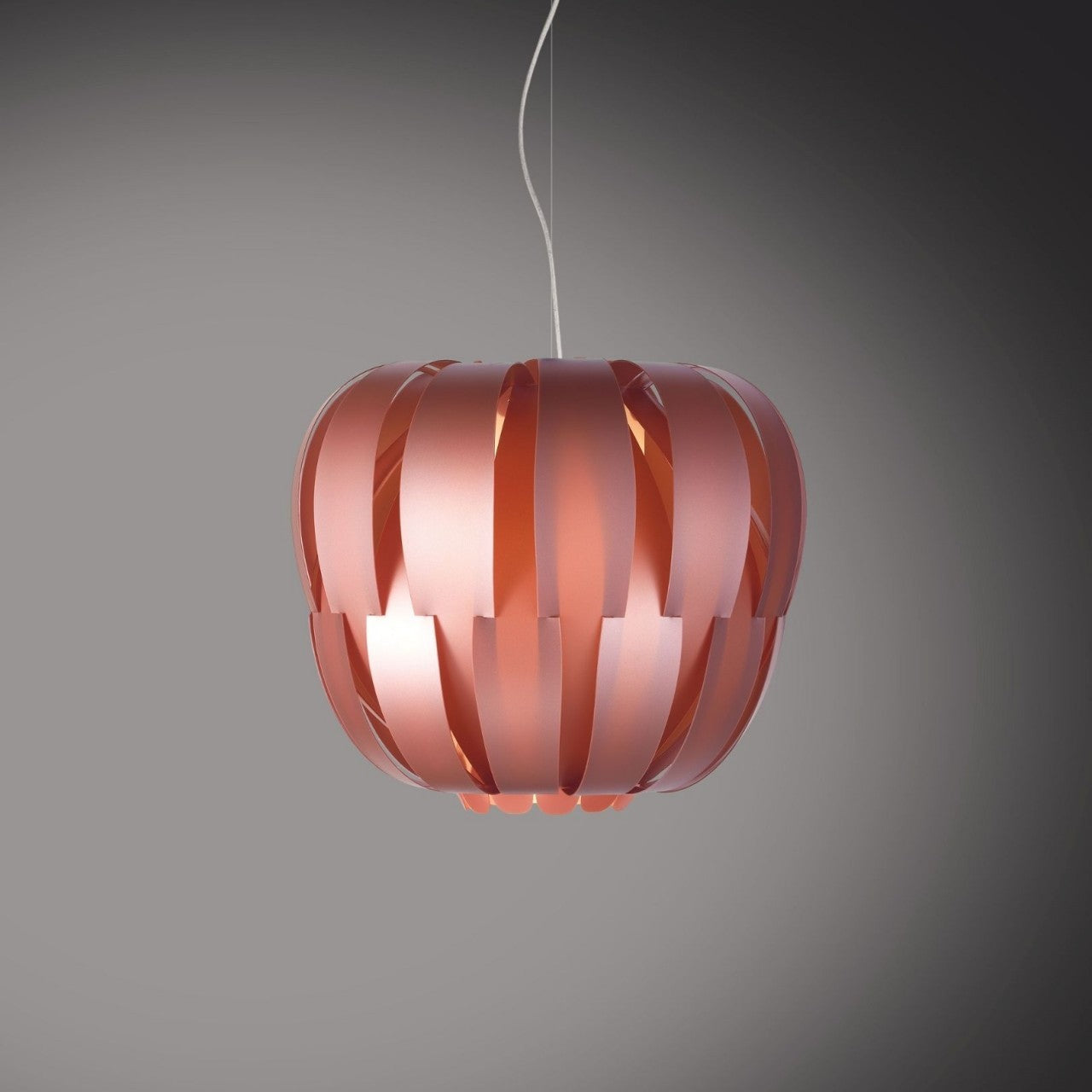 Aufhängung 2 Lichter Rosa Metall aus verchromtem Metall Cm. 60 x 54h