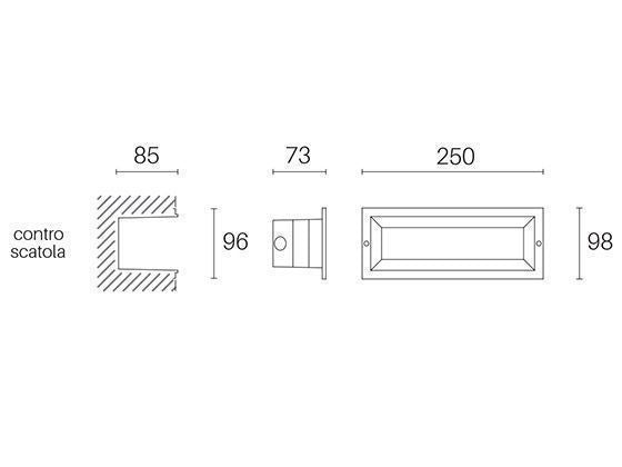 Offene Einbauleuchte 12W LED 4000K weiße Maskenlinie