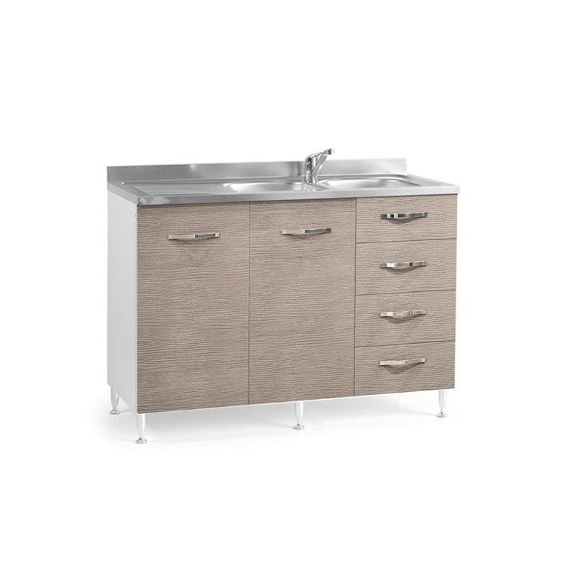 Unterspüle für Küche Ulme 2 Türen mit rechten Schubladen 120x50xH 85 cm