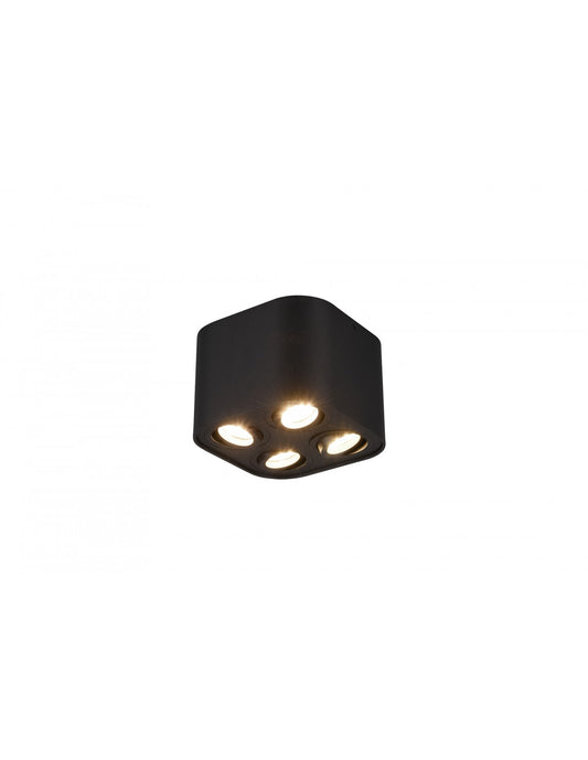 Deckenleuchte 4 verstellbare GU10-Spots Cookie Cube Black Trio Lighting
