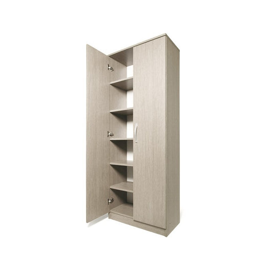 Mehrzweck-Schuhschrank Olmo aus Melaminholz, 2 Türen, H182 x 71 x 38 cm