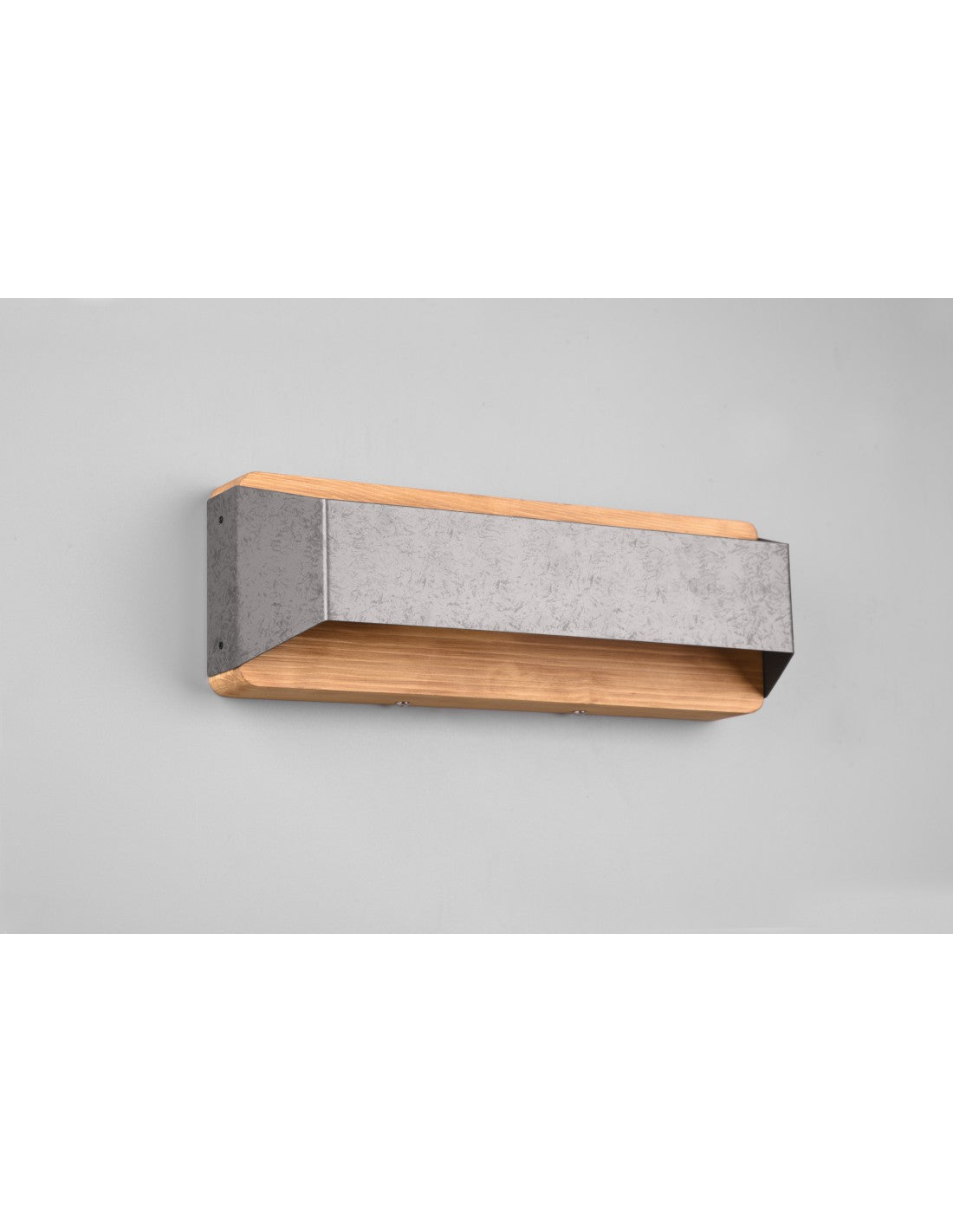 Rechteckige Wandleuchte Double Emission LED Arino Wood Nickel Trio Lighting