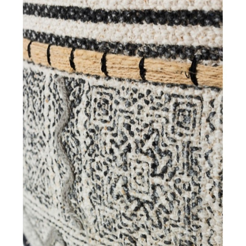 TILAK Sitzpuff aus Baumwolle im alaskischen Ethno-Stil, Durchmesser 50 x H35 cm