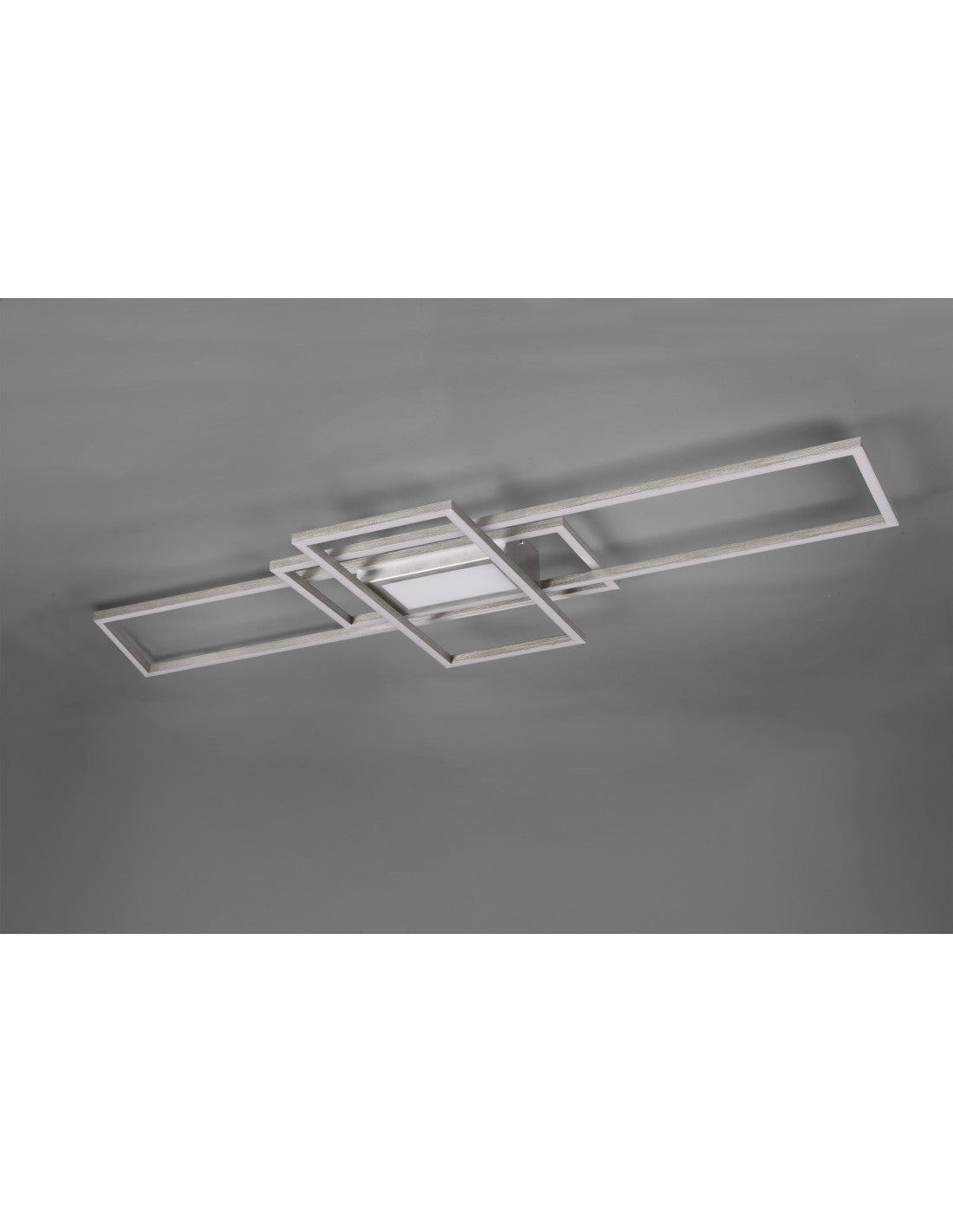Deckenleuchte Irvine, 3 rechteckige LEDs, 60 W, Nickel, L105 cm, dimmbar, Trio-Beleuchtung