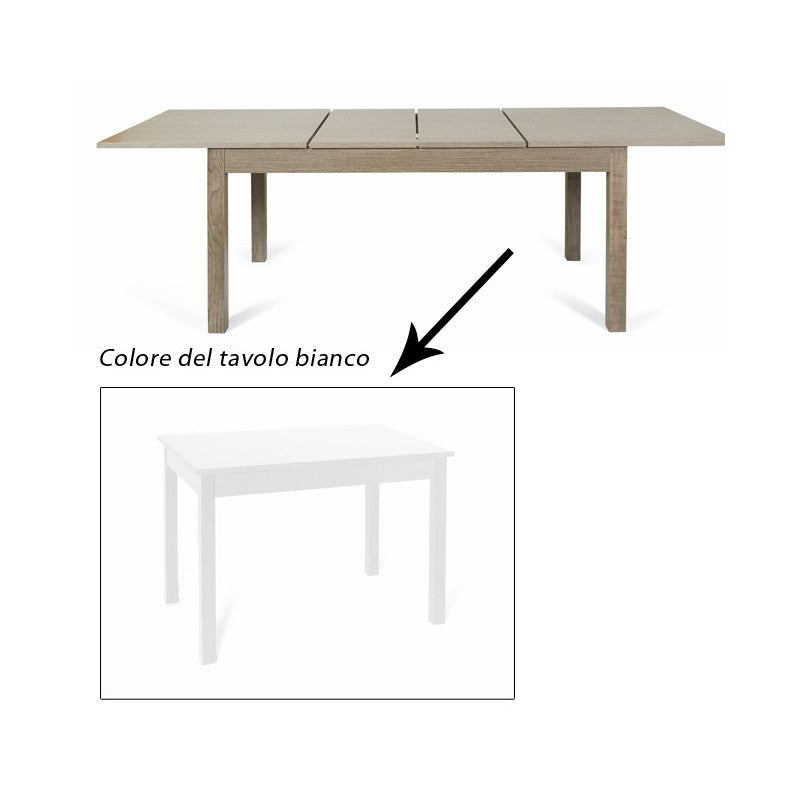 Weißer ausziehbarer Esstisch komplett aus Melaminholz 90x160-240 cm