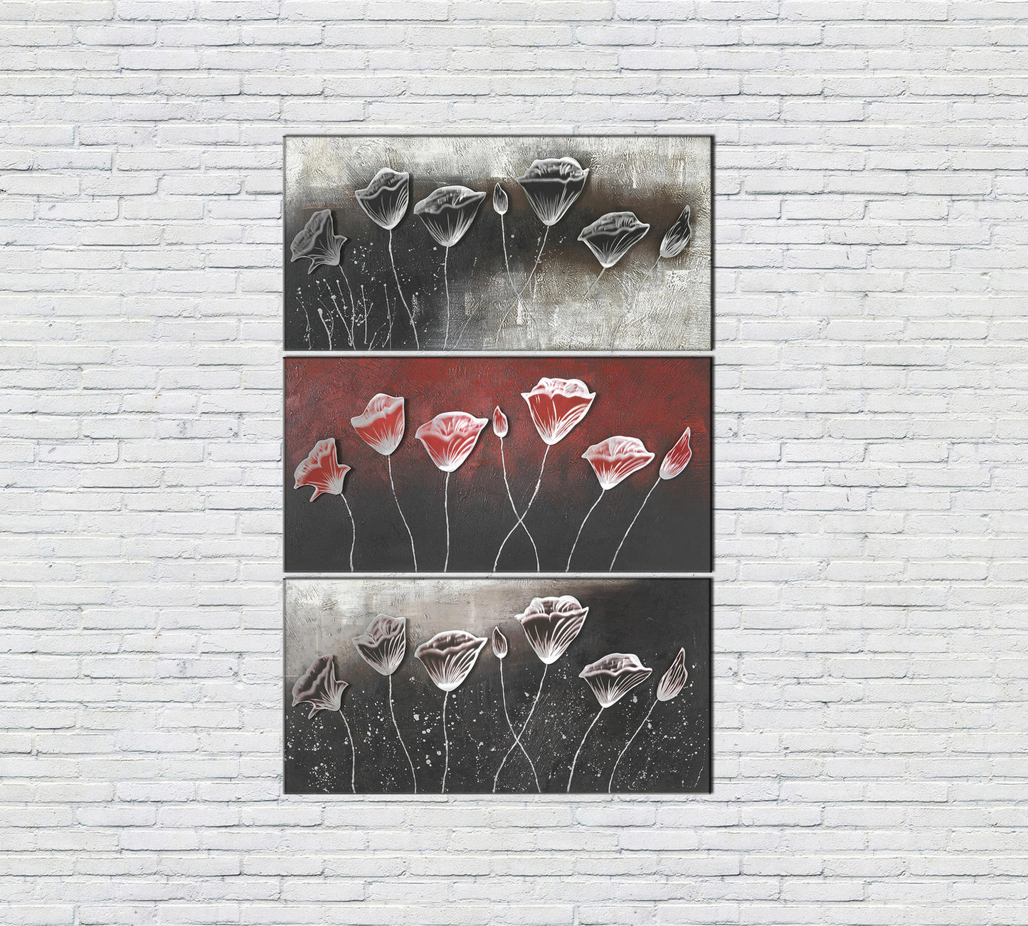 Öl auf mehrfarbiger Leinwand und Holzrahmen 70x140 cm