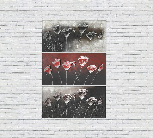 Öl auf mehrfarbiger Leinwand und Holzrahmen 70x140 cm