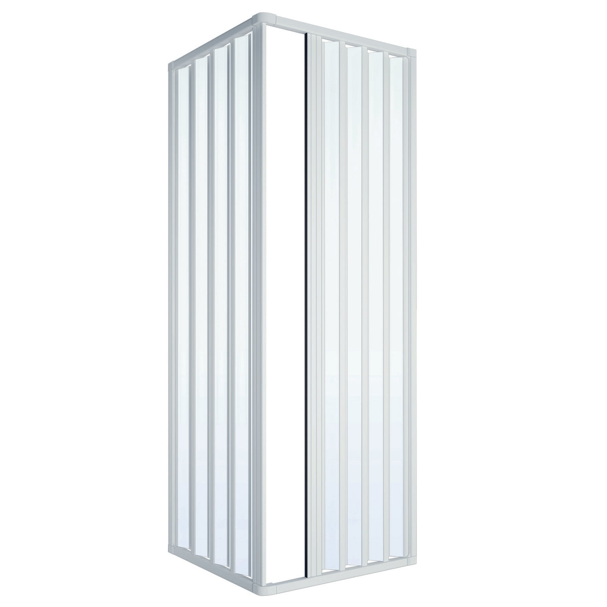 Duschabtrennung, 2-seitig, reduzierbarer Faltenbalg, Modell Loris Lux