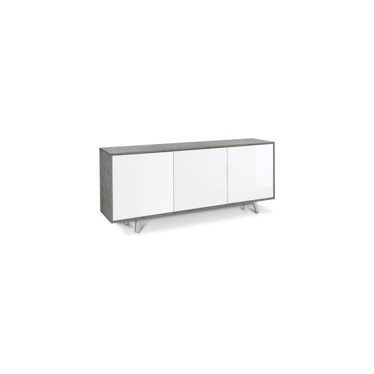 Sideboard drei Türen Glossy White Cement 177x41x h74 cm