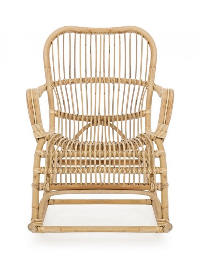 CASIMIRA Schaukelsessel aus natürlichem Rattan, 66 x 82 x 88 cm