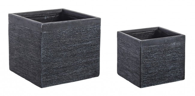 Set2 P.Vase Graffiti Qu Schwarz Niedrig