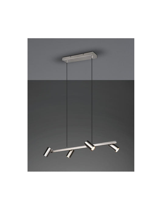 Suspension 4 Faretti Spot GU10 Orientable Marley Nichel Trio Lighting