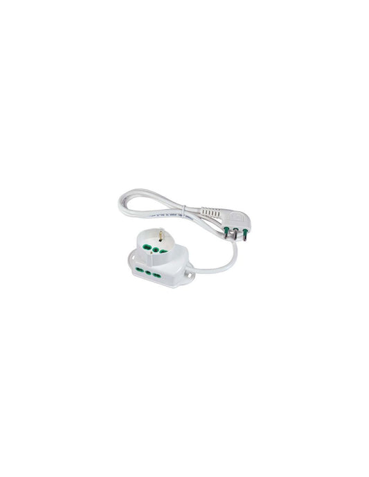Bypass-Steckdosenleiste mit weißen Schuko-FME-Buchsen, 3 Plätze 2P+E 16A, 3x1,0 MT 1,5 Kabel.