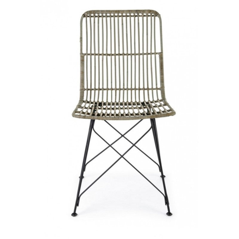 Stuhl im modernen Stil aus Stahl und kubugrauem LUCILA 45x55x h85 cm