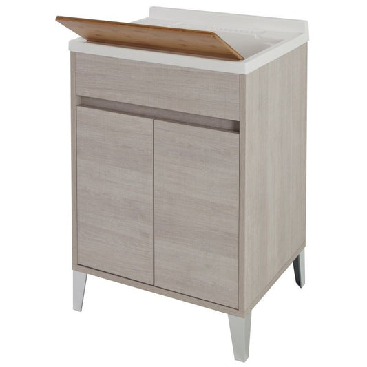 Waschbecken mit zwei Türen in heller Eiche 60x50x h84 cm