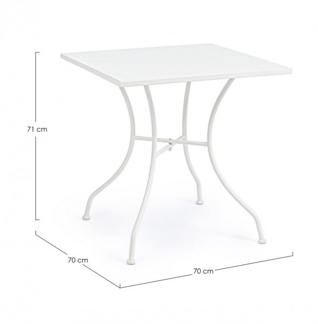 Weißer Kelsie-Stahltisch 70x70 cm