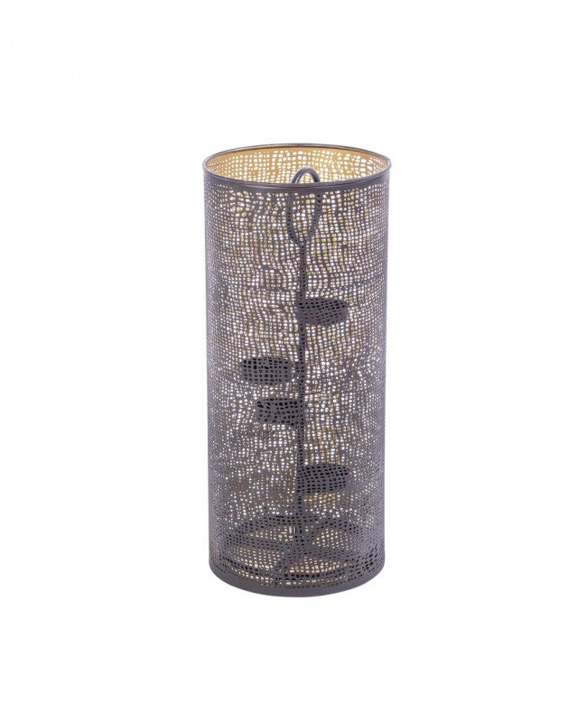 P.Tealight 4p Icelyn Black-Gold