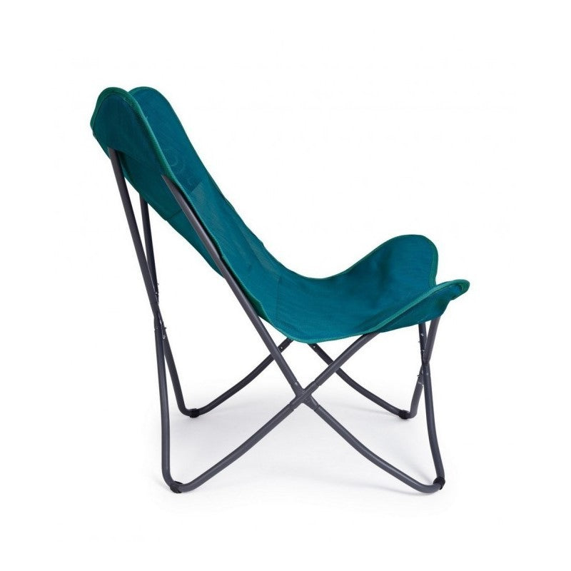 Klappbarer Strandstuhl aus wassergrünem Textilene BUTTERFLY GABICCE 77,5x81x H89 cm