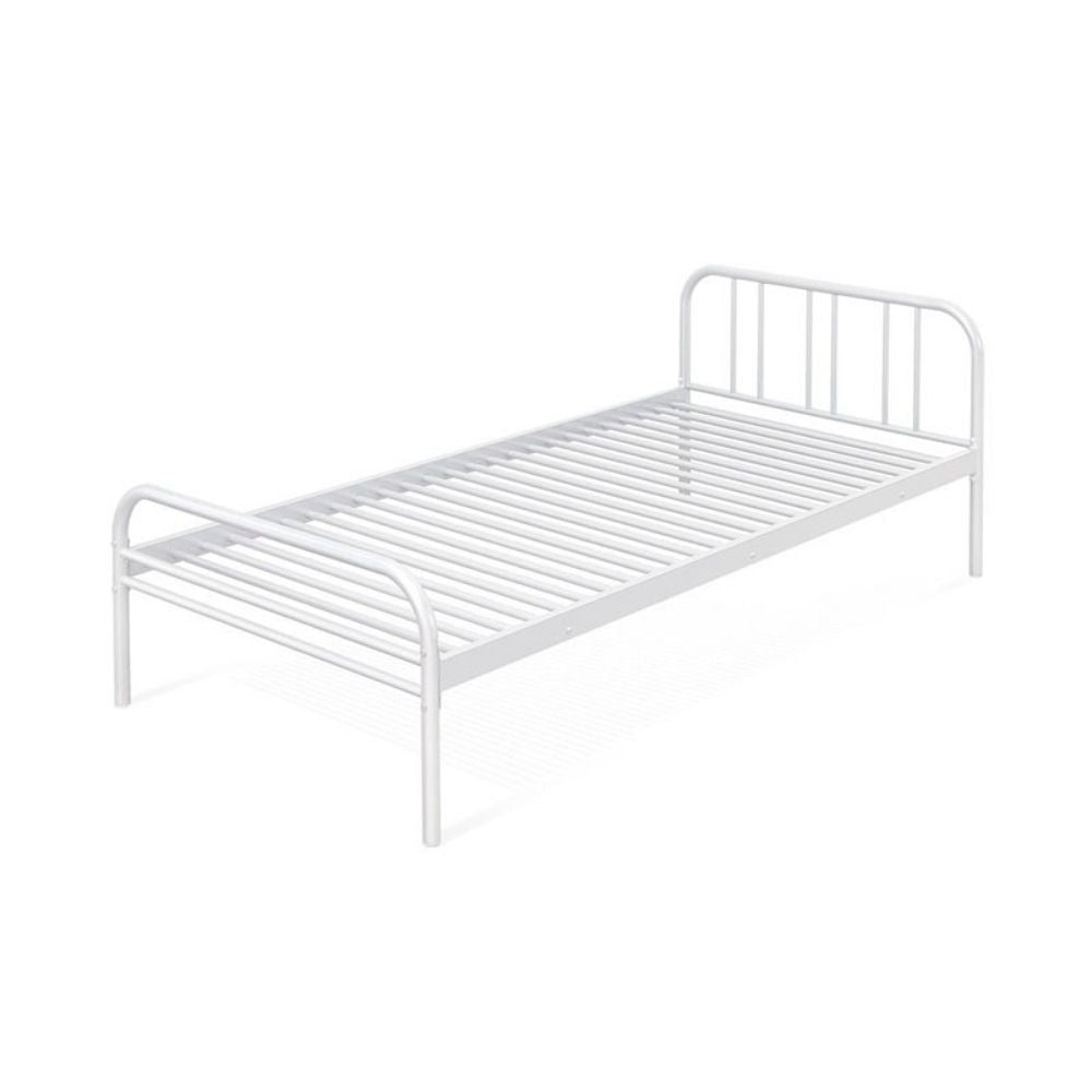 Genua Einzelbett aus weißem Metall