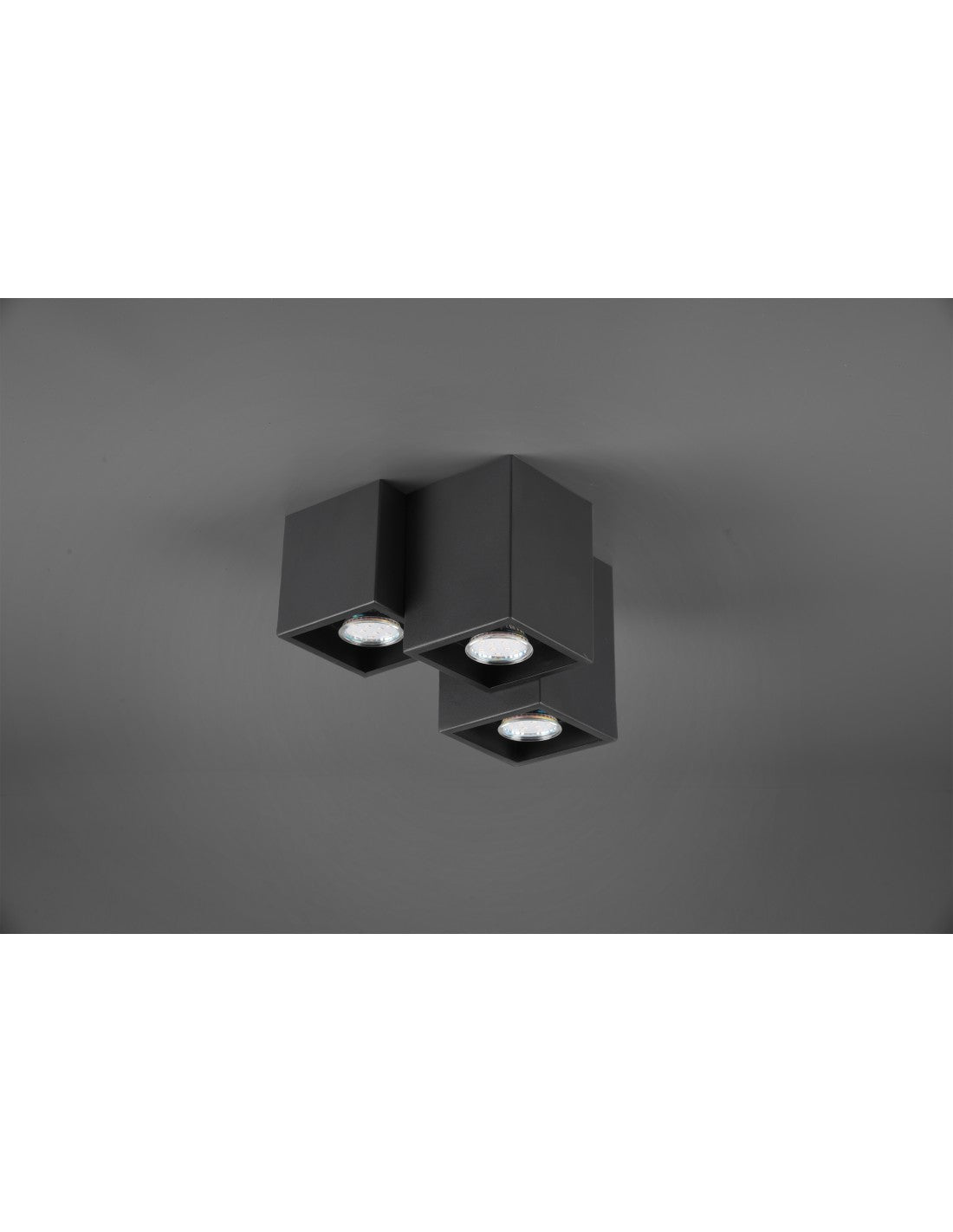 Deckenleuchte 3 Würfel GU10 Fernando Matt Black Trio Lighting