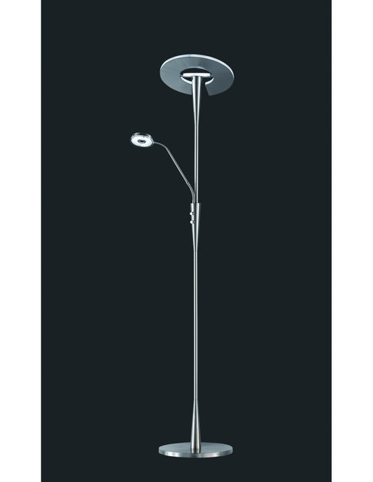 LED-Stehleuchte mit dimmbarem Lesespot Quebec Nichel Trio Lighting