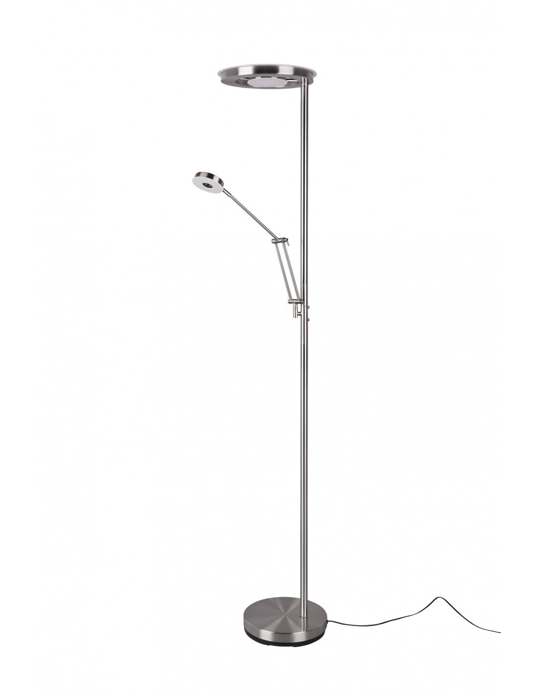 Barrie Nichel Trio Lighting LED-Dimmer-Stehlampe mit Lesespot