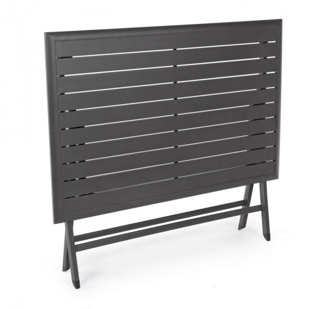 ELIN Anthrazitfarbener Aluminium-Außentisch 110x70x h71 cm