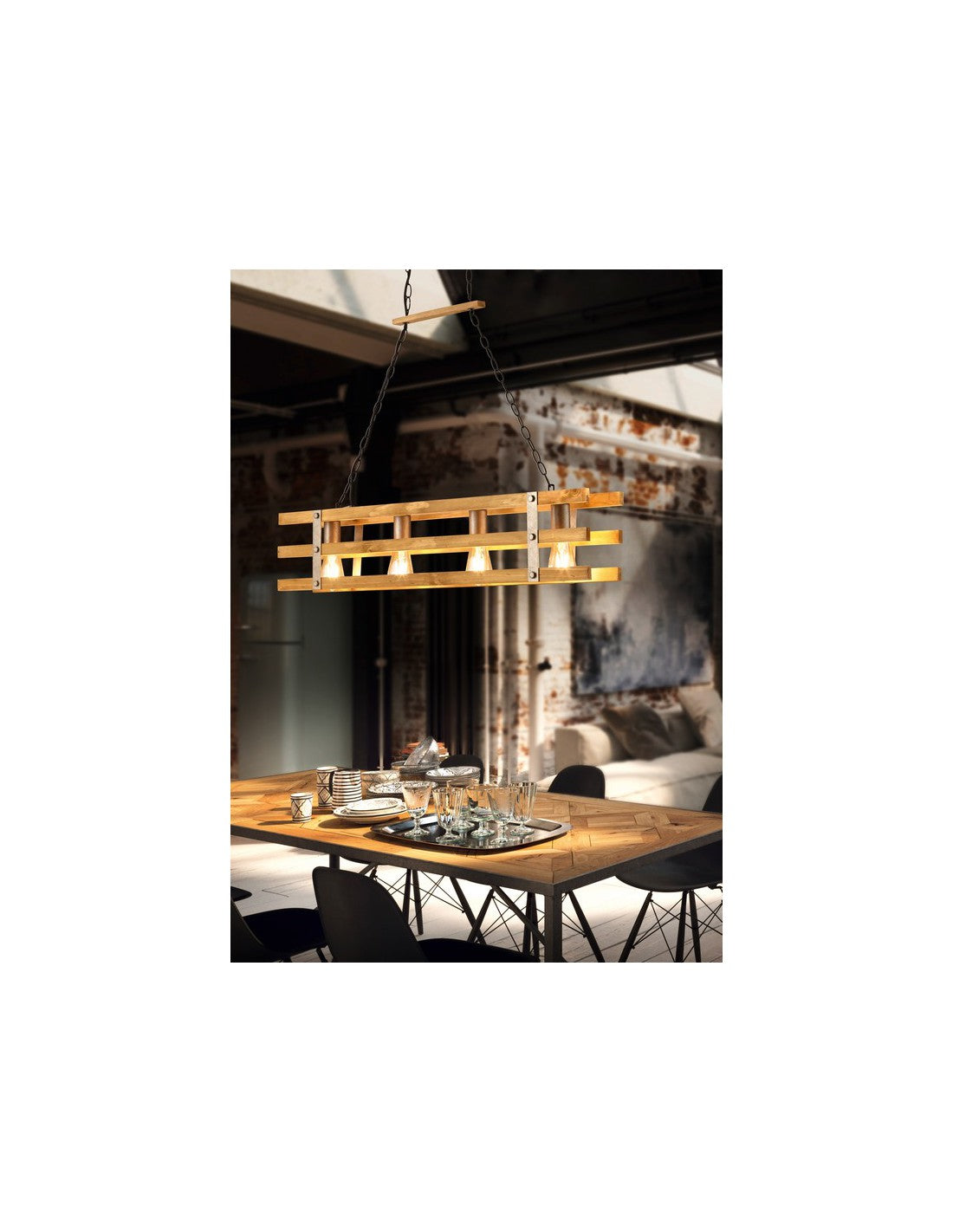 Lampenschein-Design Rustico Khan 4 Luci Trio Lighting