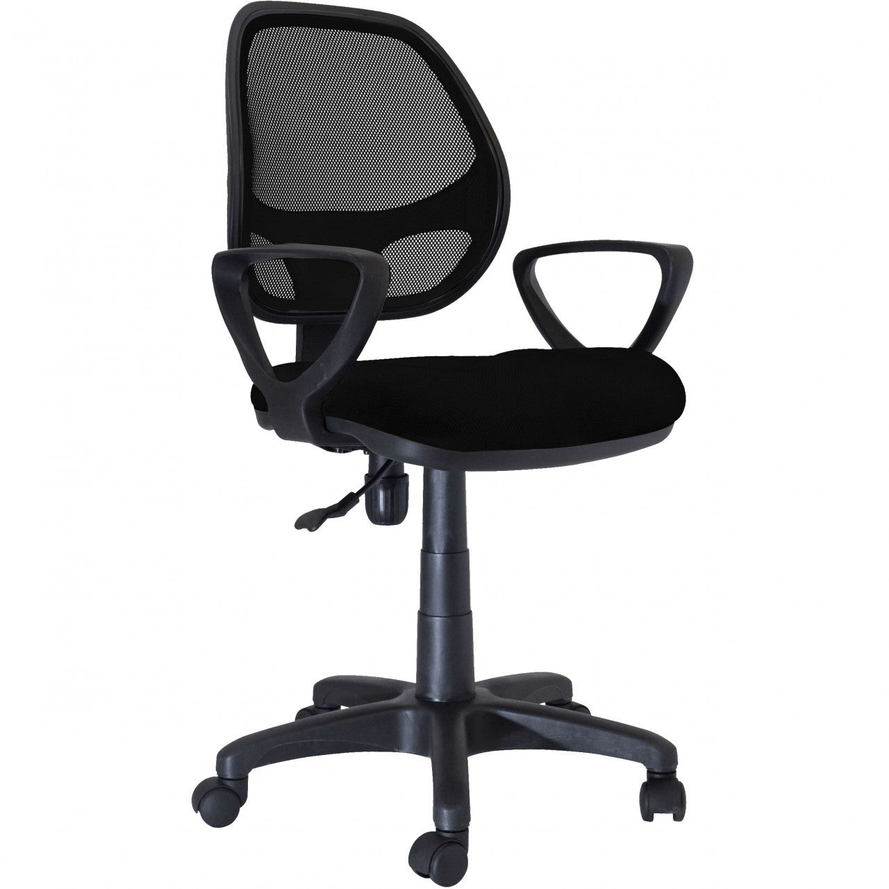 Schwarzer perforierter Chefsessel