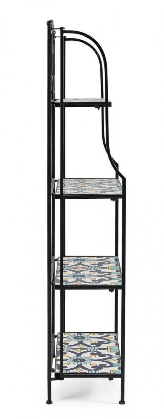 Positano klappbares Bücherregal mit 4 Regalen aus Metall im Landhausstil, 57 x 28 x 133 cm