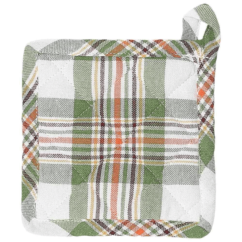 Topflappen 15 cm x 15 cm grüne Baumwolle