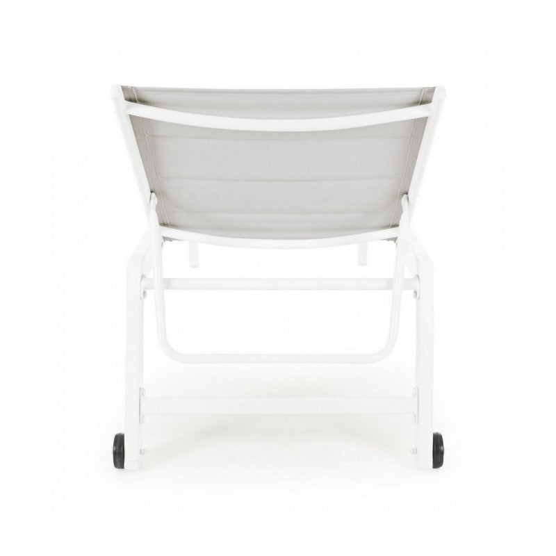 Hilde weißes Hochbett aus Aluminium mit Rollen