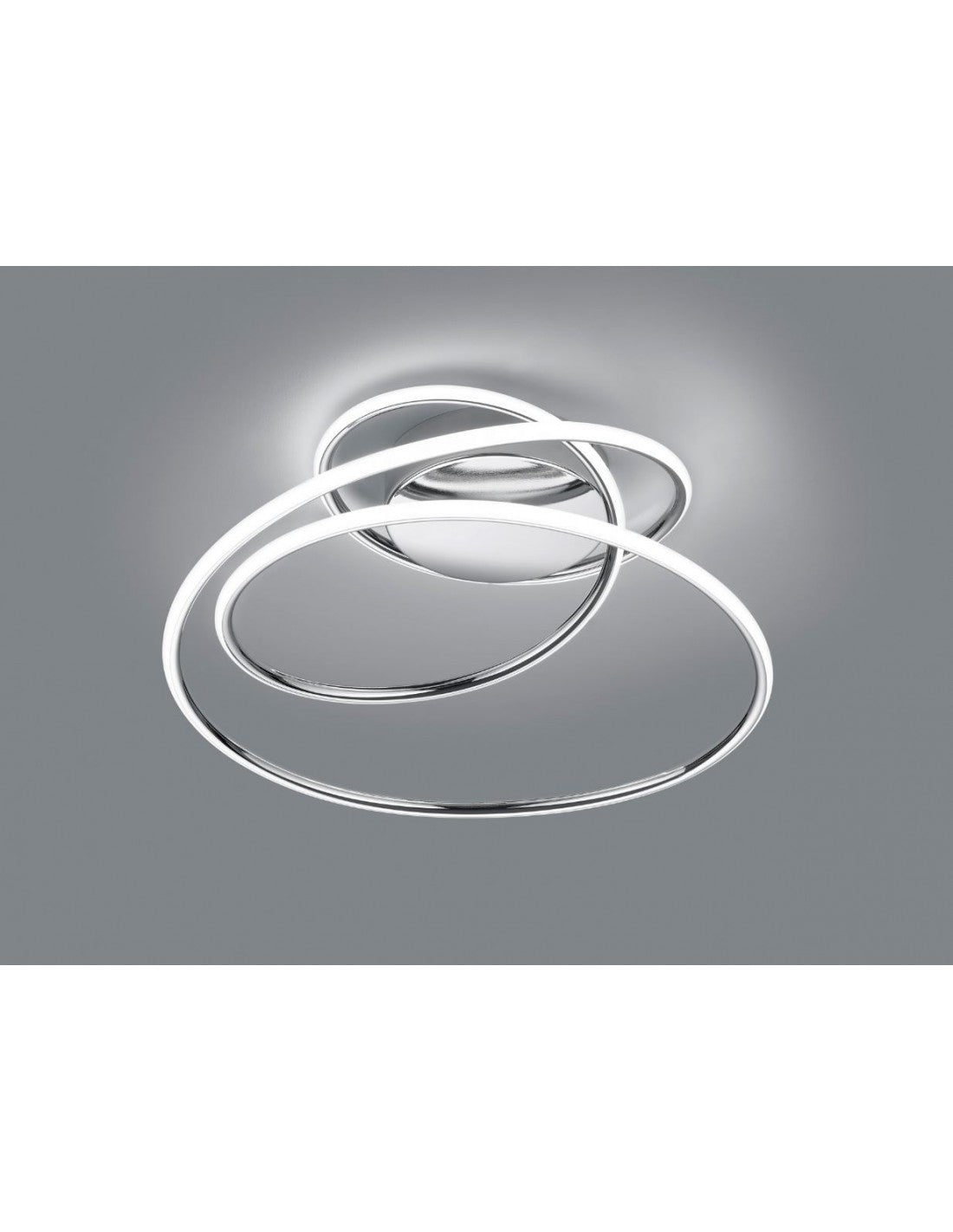 Plafoniera Design Vortice Chrom Led Dimmer 4000k Bologna Trio Lighting