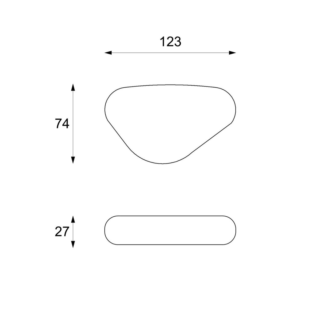 Moderner Couchtisch aus grauem Stein, 74 x 123 x H 27 cm