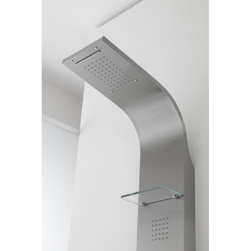 Wandduschsäule aus satiniertem Stahl 22x45x h150 cm