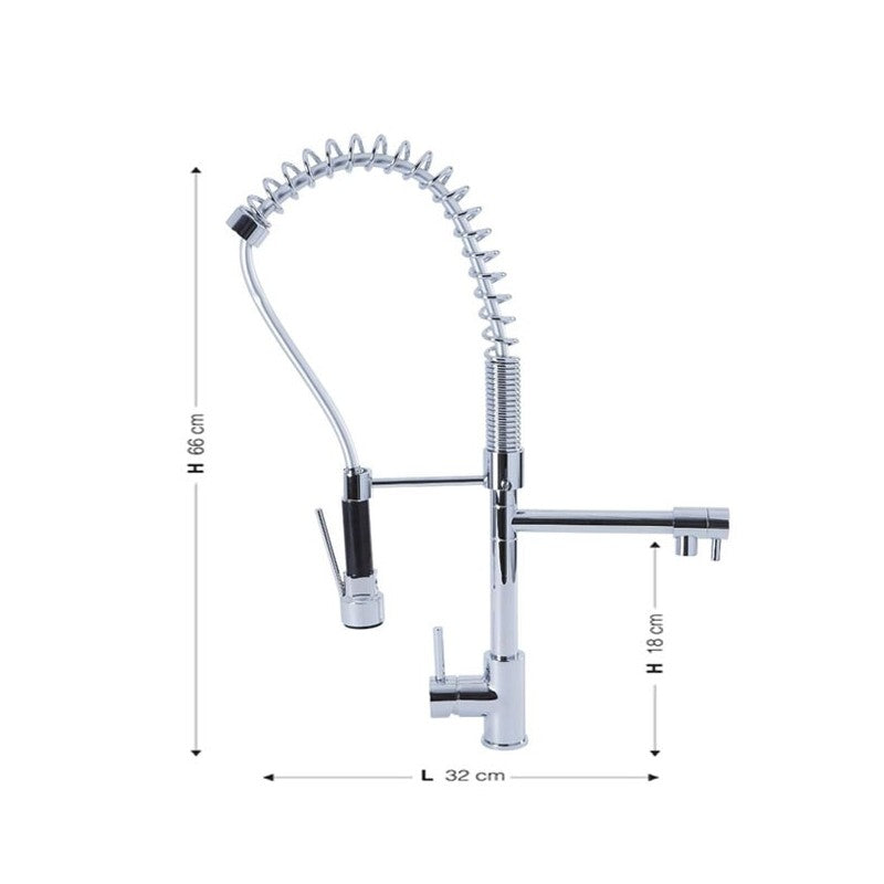 Küchenmischer mit einer h.66x32 cm-glasierenden Küchenküche