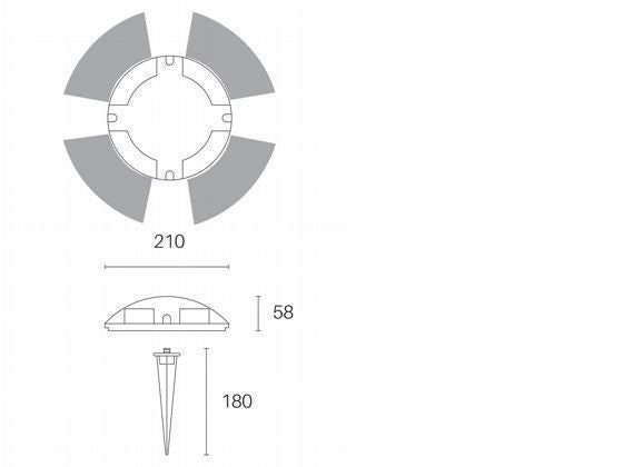 Signalton 4W Led 4000K upper Graphit-Linie