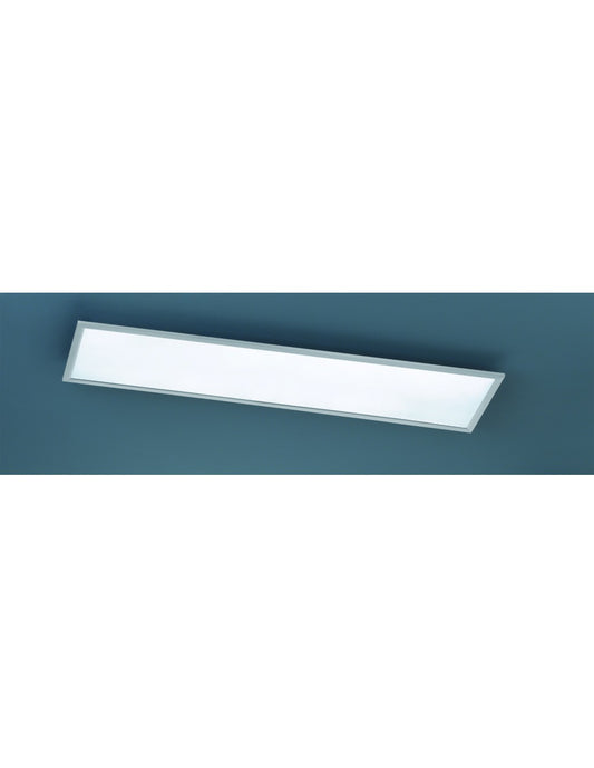 Phoenix rechteckige Deckenleuchte mit LED-Dimmer, Nickel, Trio-Beleuchtung