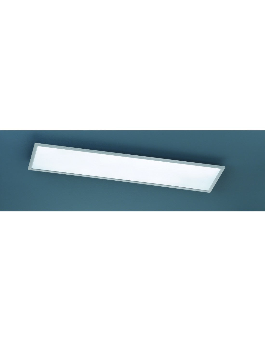 Phoenix rechteckige Deckenleuchte mit LED-Dimmer, Nickel, Trio-Beleuchtung